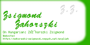 zsigmond zahorszki business card